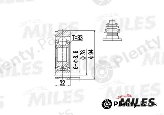 Miles GA10001 — Joint Kit, drive shaft