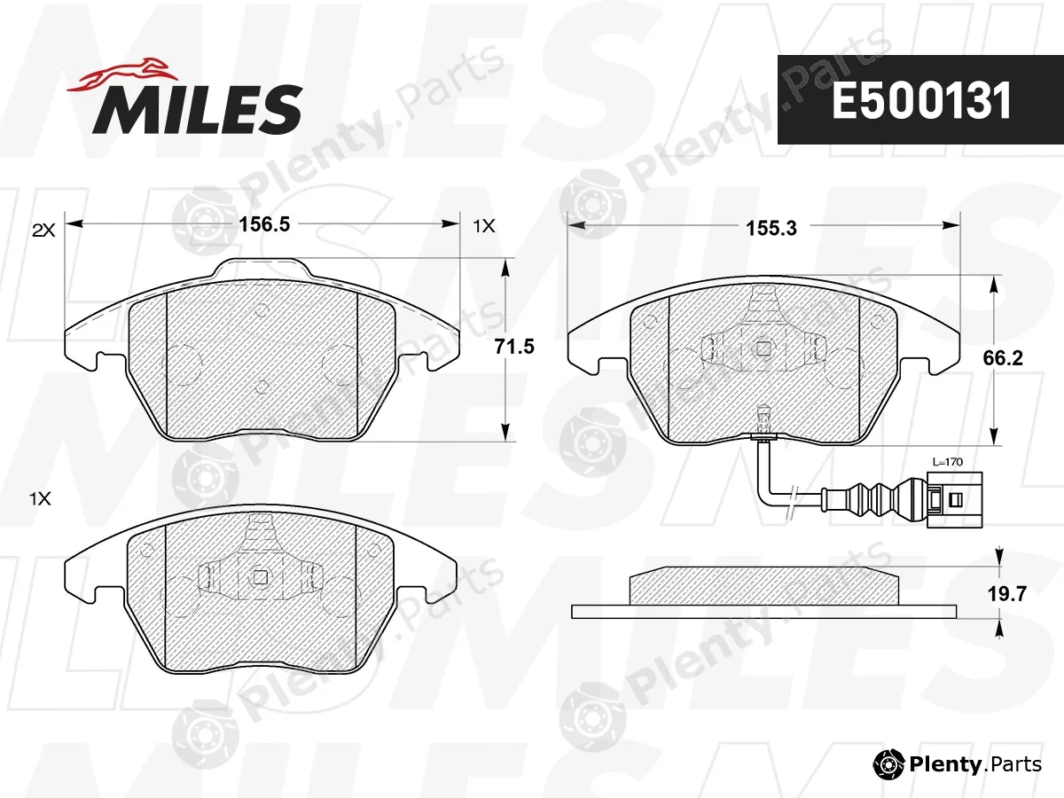 Miles E500131 — Brake Pad Set, disc brake