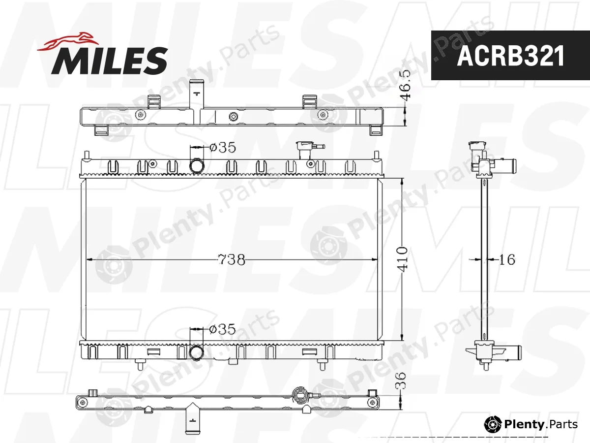 Miles ACRB321 — Radiator, engine cooling
