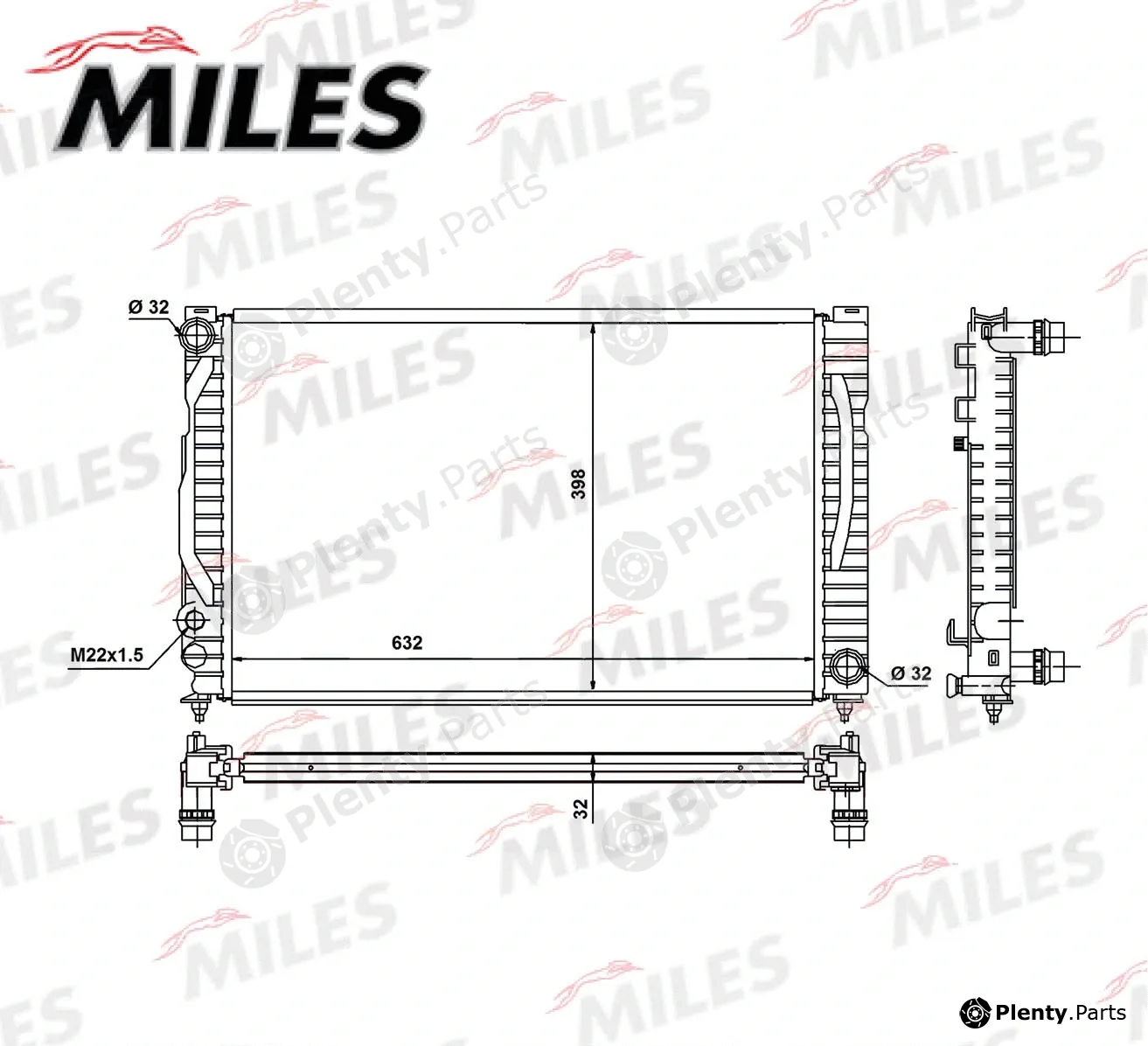 Miles ACRM372 — Radiator, engine cooling