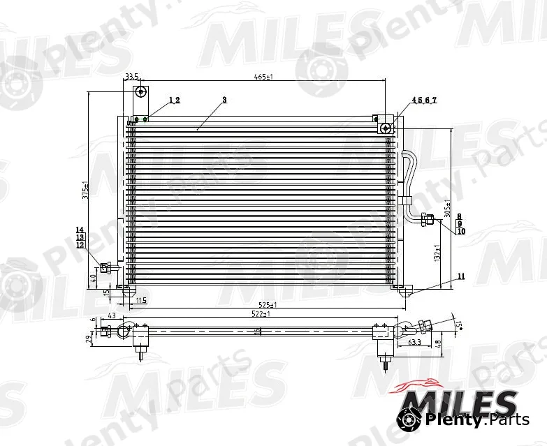 Miles ACCB016 — Condenser, air conditioning