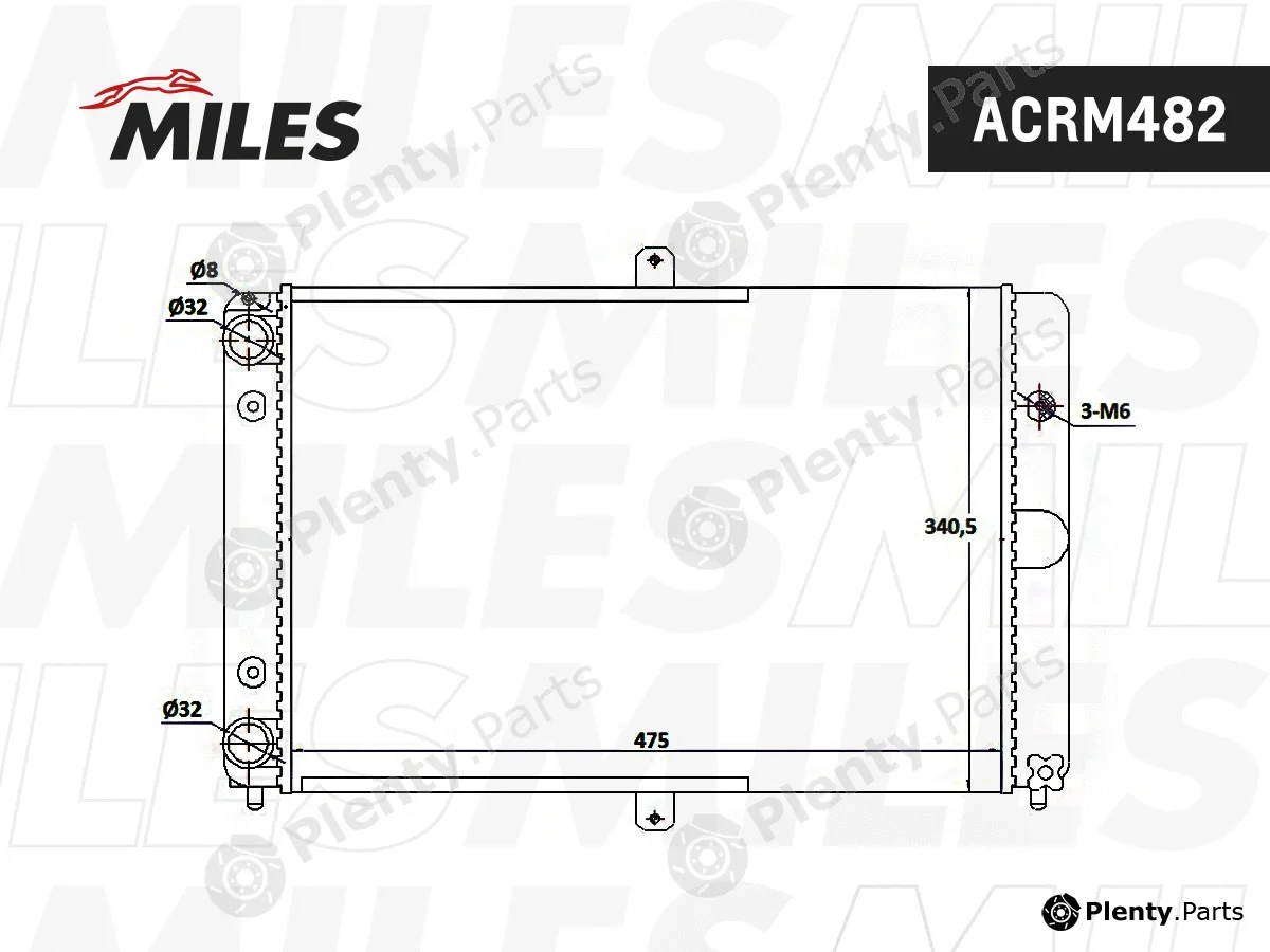Miles ACRM482 — Radiator, engine cooling