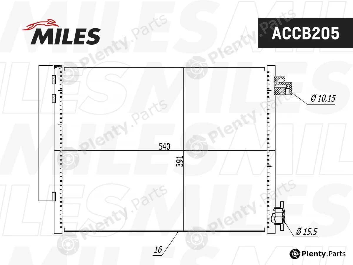 Miles ACCB205 — Condenser, air conditioning