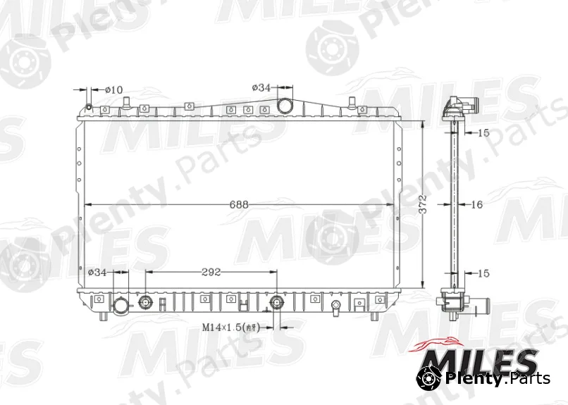 Miles ACRB030 — Radiator, engine cooling