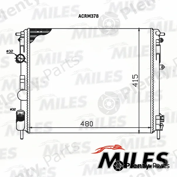 Miles ACRM378 — Radiator, engine cooling