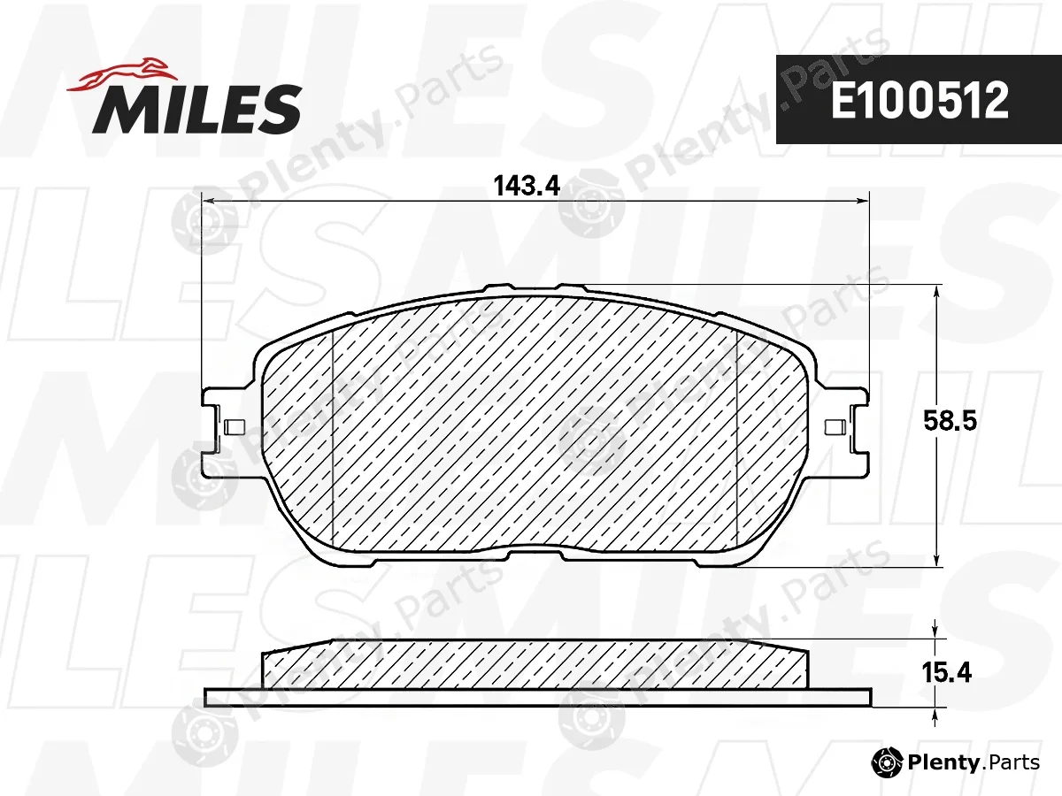 Miles E100512 — Brake Pad Set, disc brake