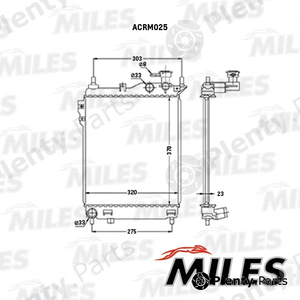 Miles ACRM025 — Radiator, engine cooling