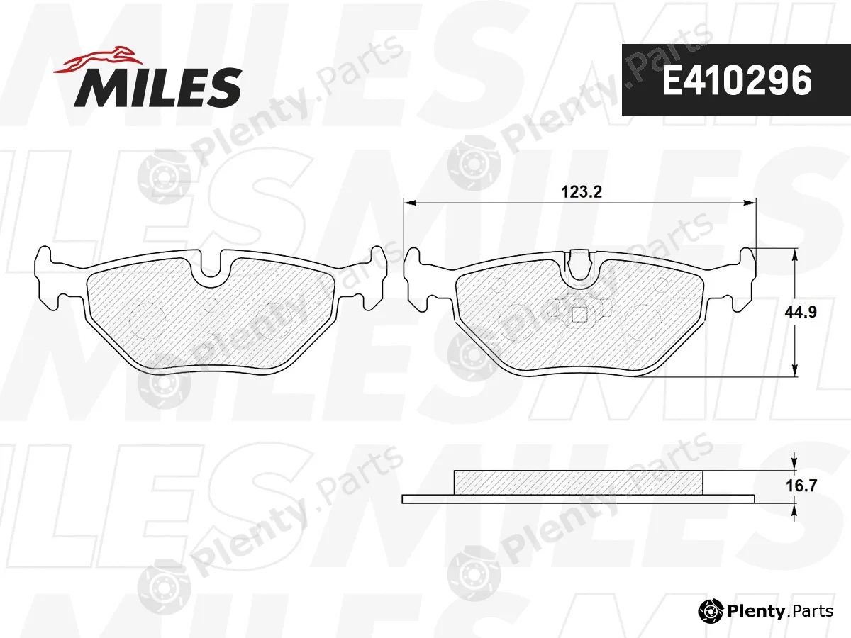 Miles E410296 — Brake Pad Set, disc brake