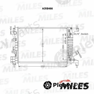 Miles ACRB466 — Radiator, engine cooling