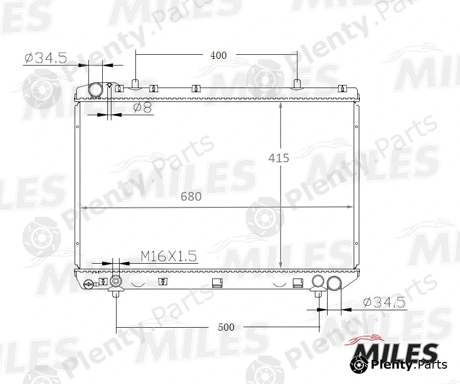 Miles ACRB346 — Radiator, engine cooling