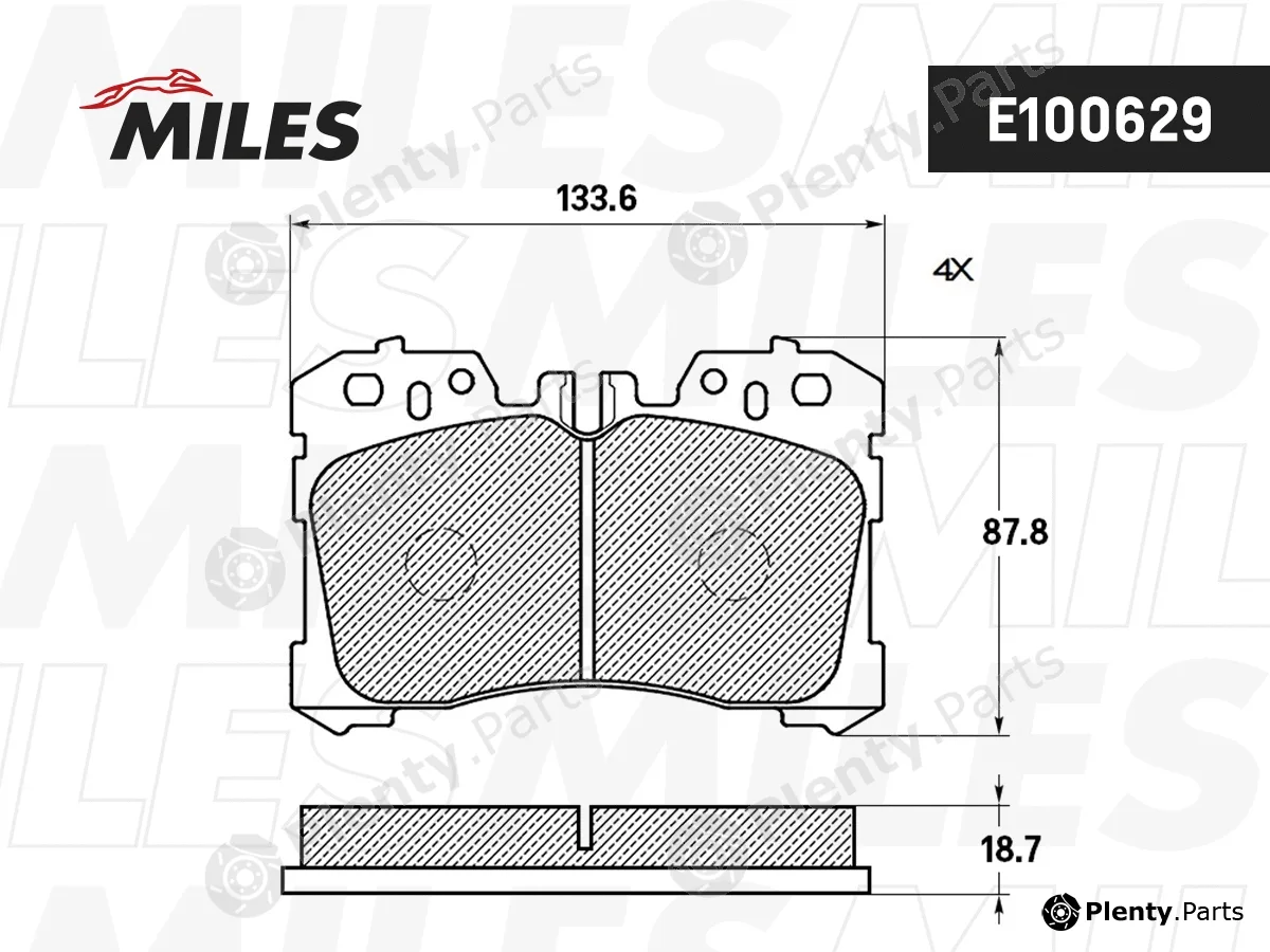 Miles E100629 — Brake Pad Set, disc brake