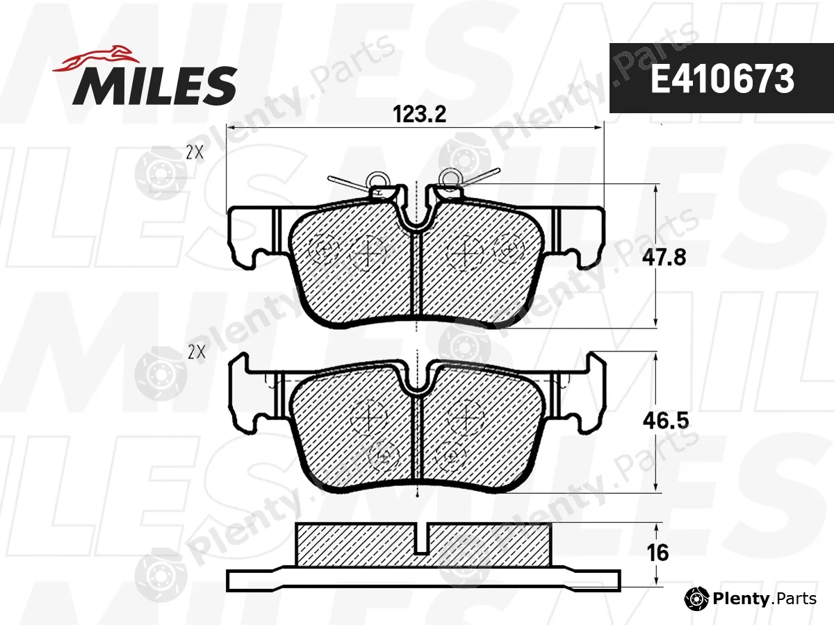 Miles E410673 — Brake Pad Set, disc brake
