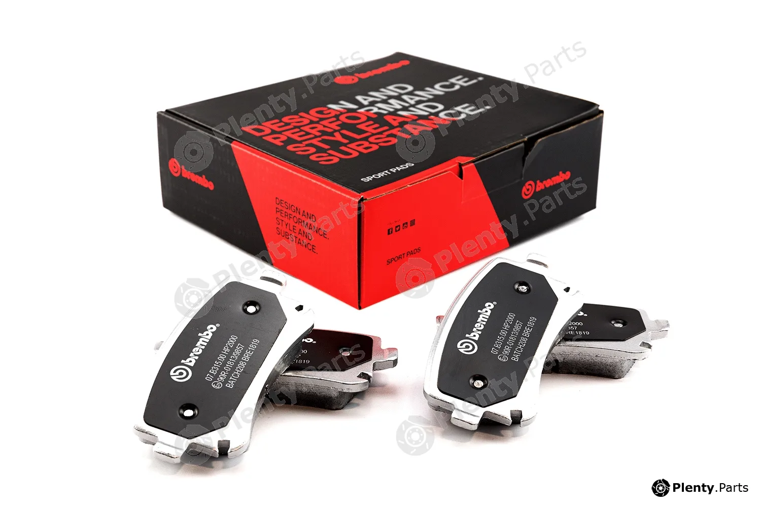 Brembo 07.B315.00 — High Performance Brake Pad Set UPGRADE, SPORT | HP2000