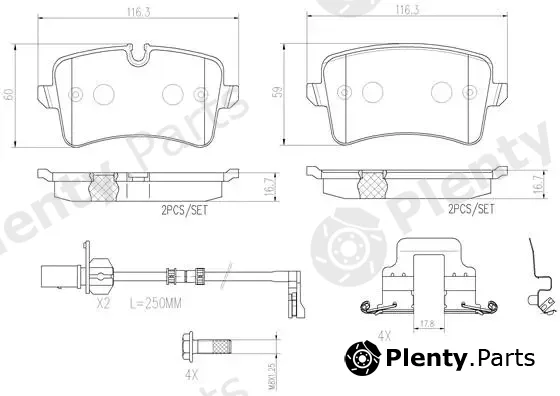 Brembo P85118N — Brake Pad Set, disc brake PRIME LINE - Ceramic