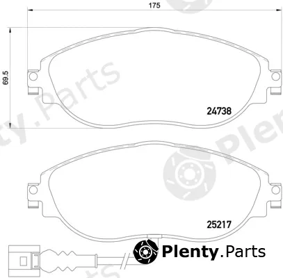 Brembo P85131 — Brake Pad Set, disc brake PRIME LINE