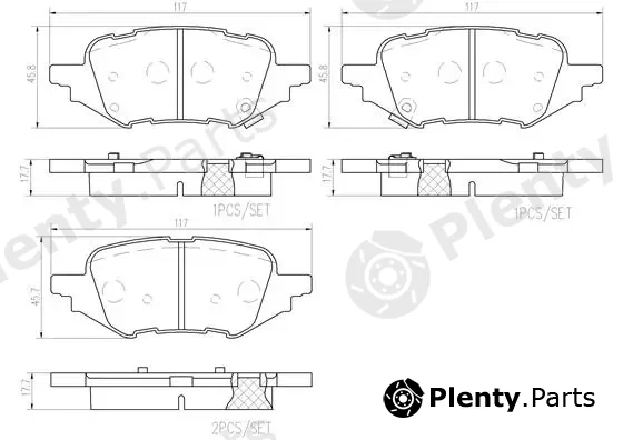 Brembo P07019 — Brake Pad Set, disc brake PRIME LINE