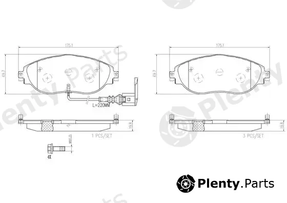 Brembo P85131N — Brake Pad Set, disc brake PRIME LINE - Ceramic