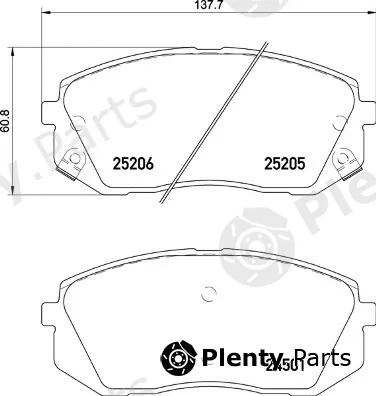 Brembo P30093 — Brake Pad Set, disc brake PRIME LINE