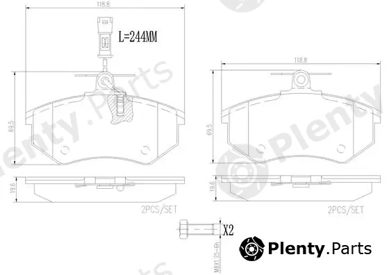 Brembo P85016N — Brake Pad Set, disc brake PRIME LINE - Ceramic