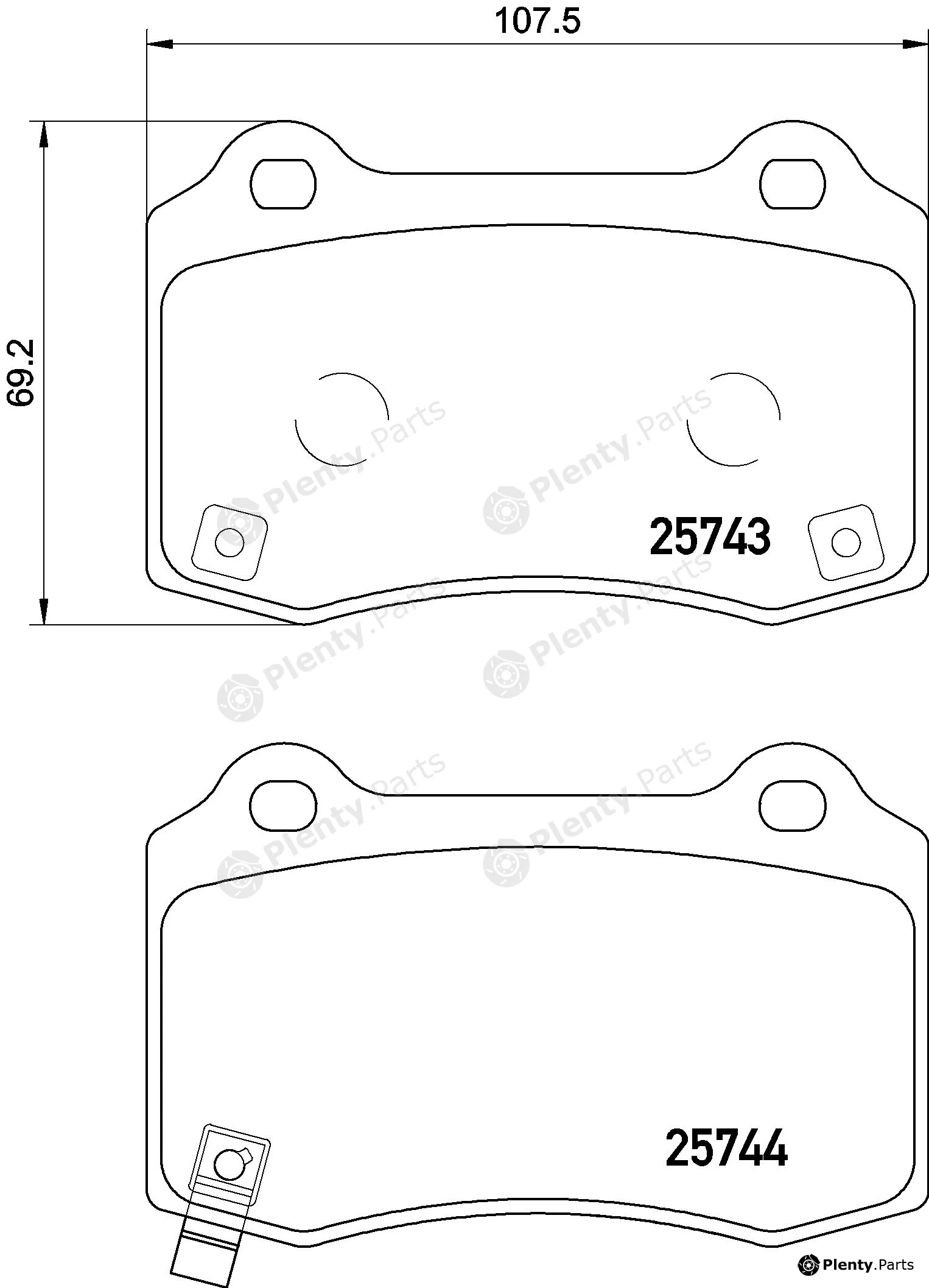 Brembo P30074E — Brake Pad Set, disc brake BEYOND LINE - EV