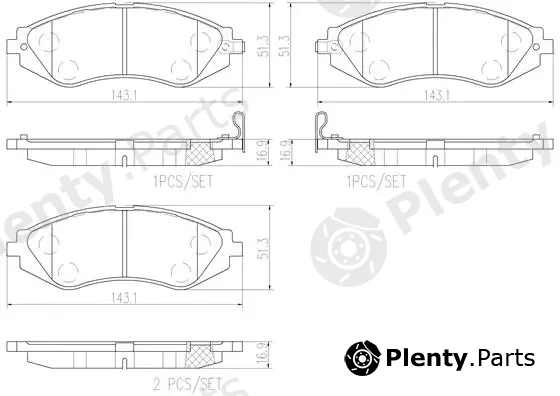 Brembo P15002N — Brake Pad Set, disc brake PRIME LINE - Ceramic