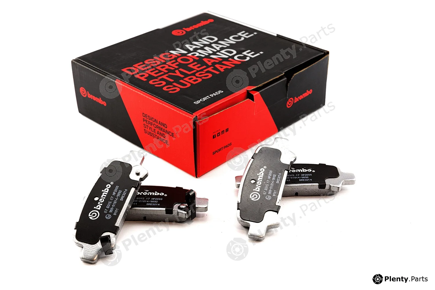 Brembo 07.B315.17 — High Performance Brake Pad Set UPGRADE, SPORT | HP2000