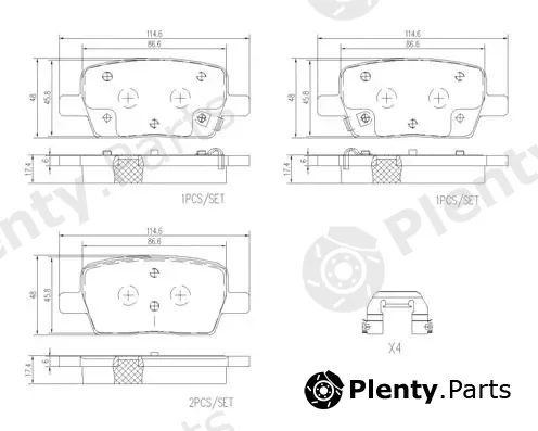 Brembo P10071 — Brake Pad Set, disc brake PRIME LINE