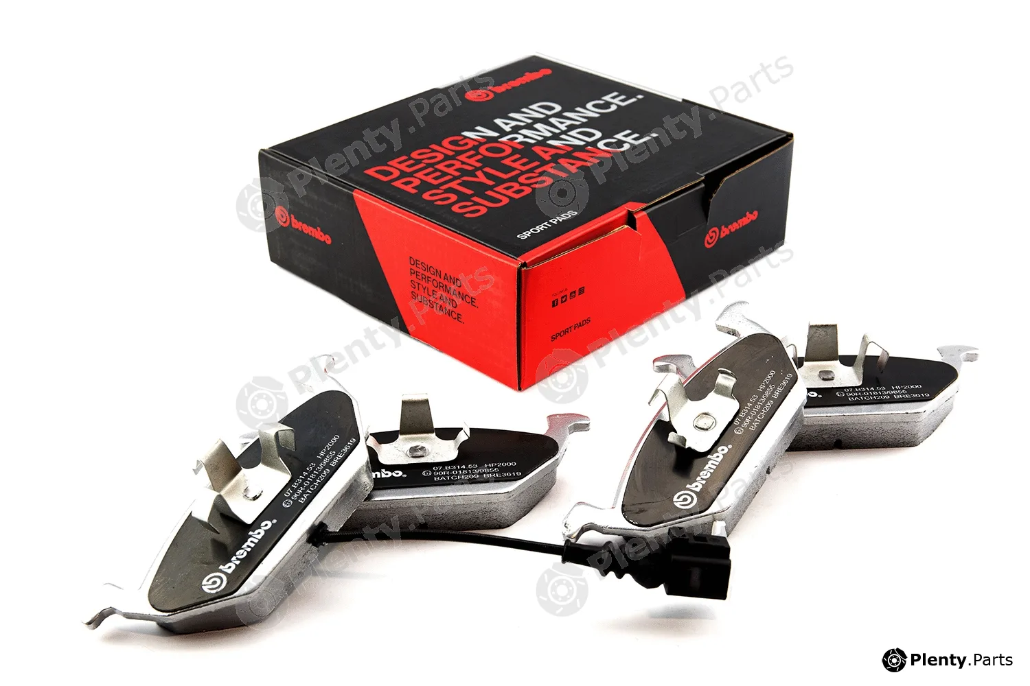 Brembo 07.B314.53 — High Performance Brake Pad Set UPGRADE, SPORT | HP2000