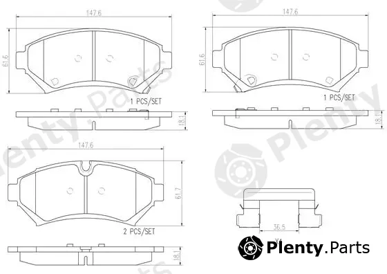 Brembo P09008N — Brake Pad Set, disc brake PRIME LINE - Ceramic