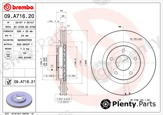 Brembo 09.A716.20 — Brake Disc PRIME LINE