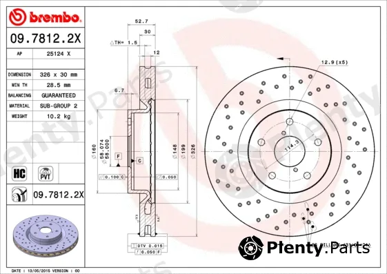 Brembo 09.7812.2X — Brake Disc XTRA LINE - Xtra