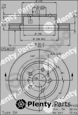 Brembo 09.3036.10 — Brake Disc PRIME LINE