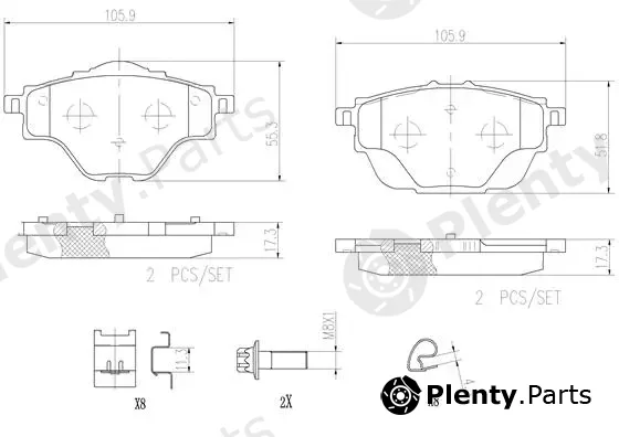 Brembo P61124N — Brake Pad Set, disc brake PRIME LINE - Ceramic