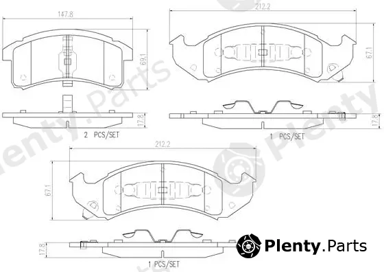 Brembo P07002N — Brake Pad Set, disc brake PRIME LINE - Ceramic
