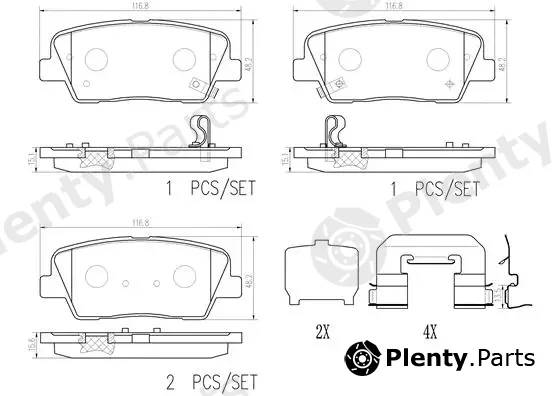 Brembo P30104N — Brake Pad Set, disc brake PRIME LINE - Ceramic