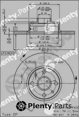 Brembo 08.2597.10 — Brake Disc PRIME LINE