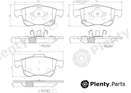 Brembo P23191N — Brake Pad Set, disc brake PRIME LINE - Ceramic