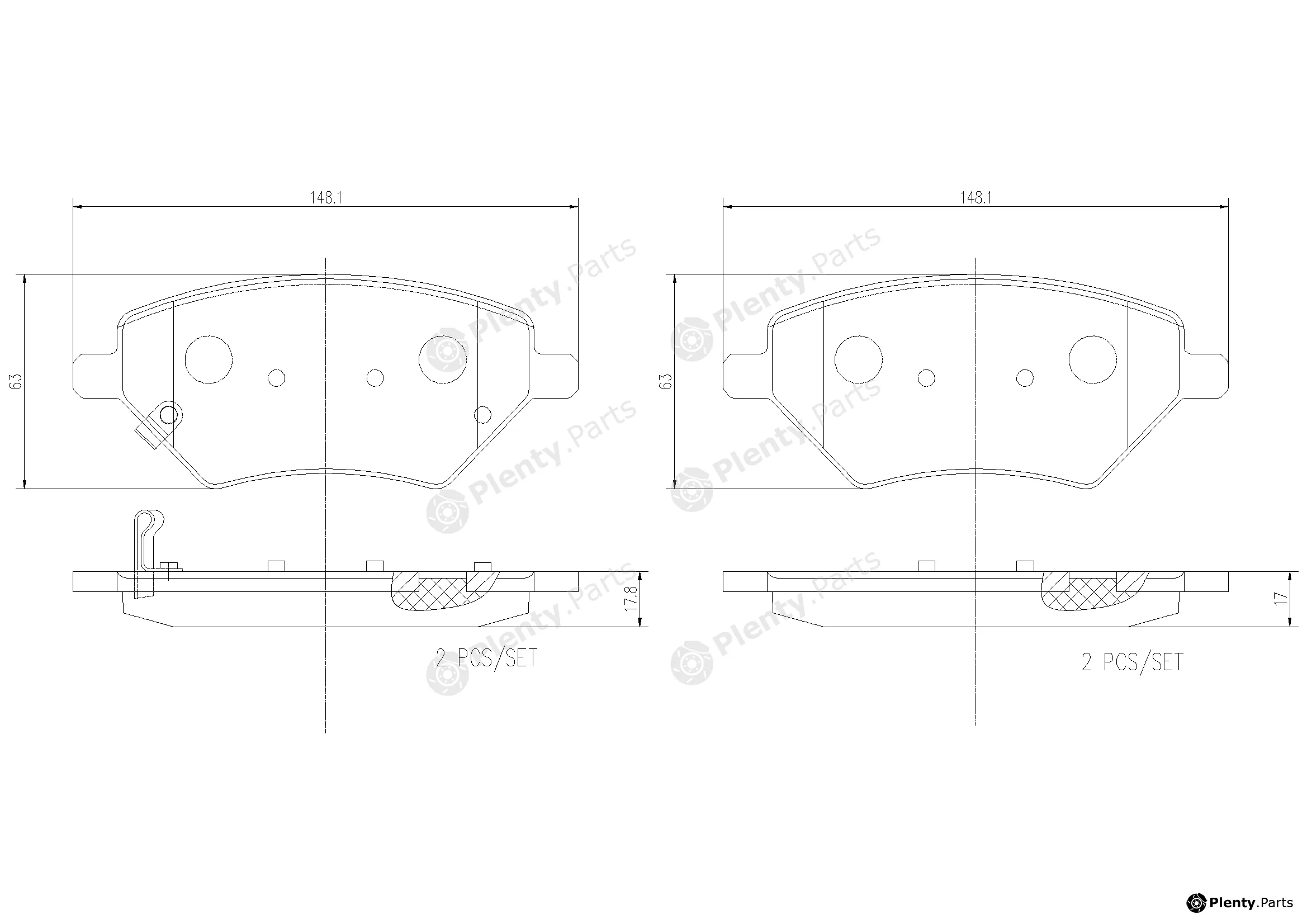 Brembo P20002 — Brake Pad Set, disc brake PRIME LINE