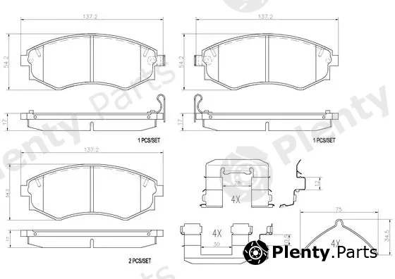 Brembo P30022N — Brake Pad Set, disc brake PRIME LINE - Ceramic