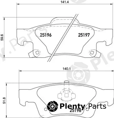 Brembo P37016 — Brake Pad Set, disc brake PRIME LINE