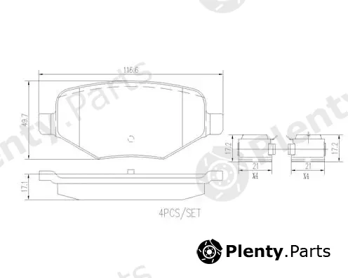 Brembo P24172N — Brake Pad Set, disc brake PRIME LINE - Ceramic
