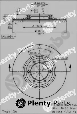 Brembo 09.5705.10 — Brake Disc PRIME LINE