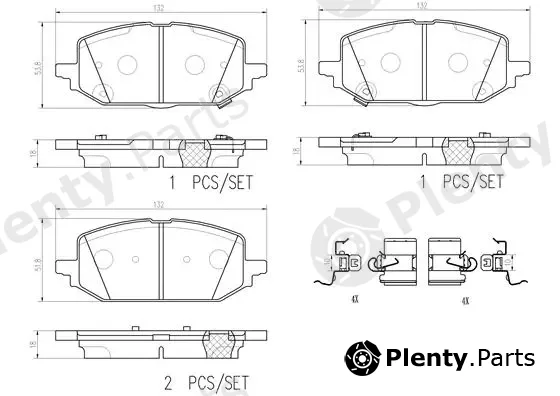 Brembo P07021 — Brake Pad Set, disc brake PRIME LINE
