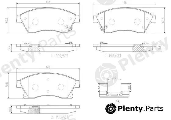 Brembo P59076N — Brake Pad Set, disc brake PRIME LINE - Ceramic