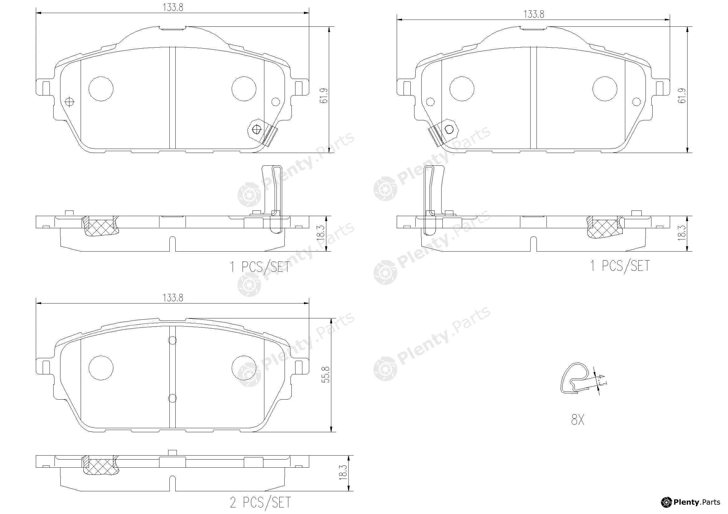 Brembo P33001 — Brake Pad Set, disc brake PRIME LINE