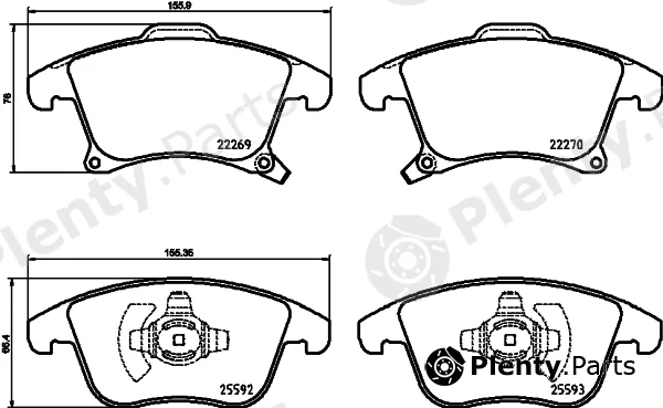 Brembo P24173 — Brake Pad Set, disc brake PRIME LINE