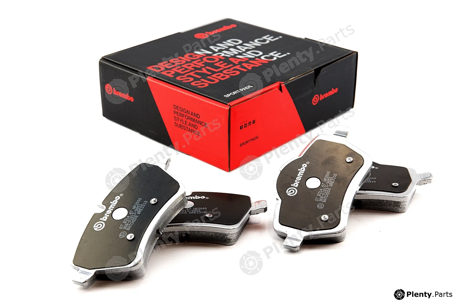 Brembo 07.B314.47 — High Performance Brake Pad Set UPGRADE, SPORT | HP2000