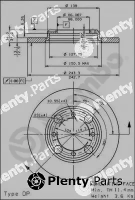 Brembo 08.4786.10 — Brake Disc PRIME LINE
