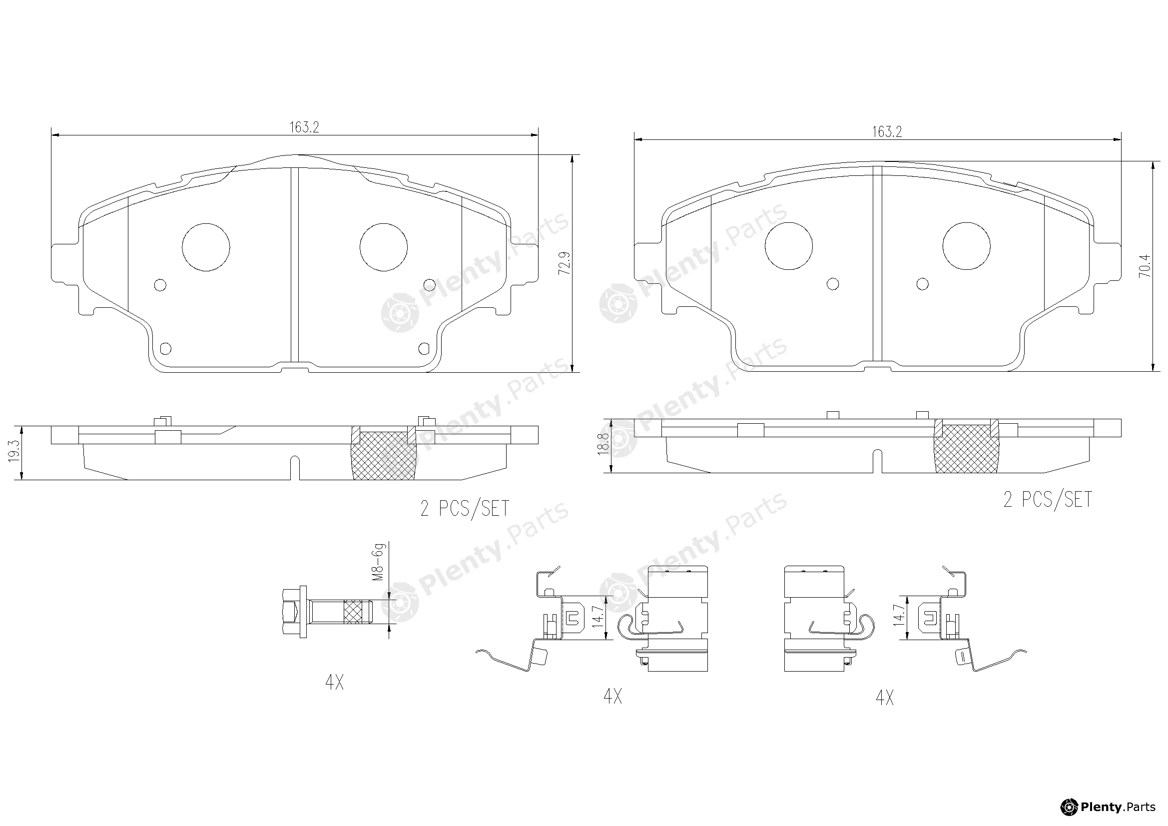 Brembo P61139 — Brake Pad Set, disc brake PRIME LINE