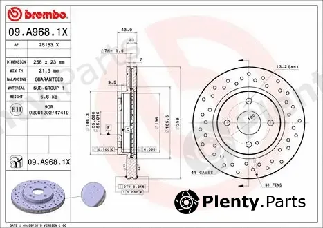 Brembo 09.A968.1X — Brake Disc XTRA LINE - Xtra